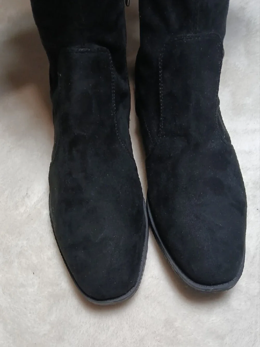 Marc Fisher Black Faux Suede Over-the-Knee Zip Boots Size 6.5